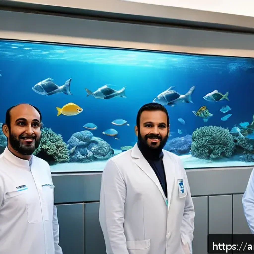 옥토넛 페이소의 진료 기록 - A high-tech marine veterinary clinic in the Arabian Gulf region, featuring advanced biological senso...